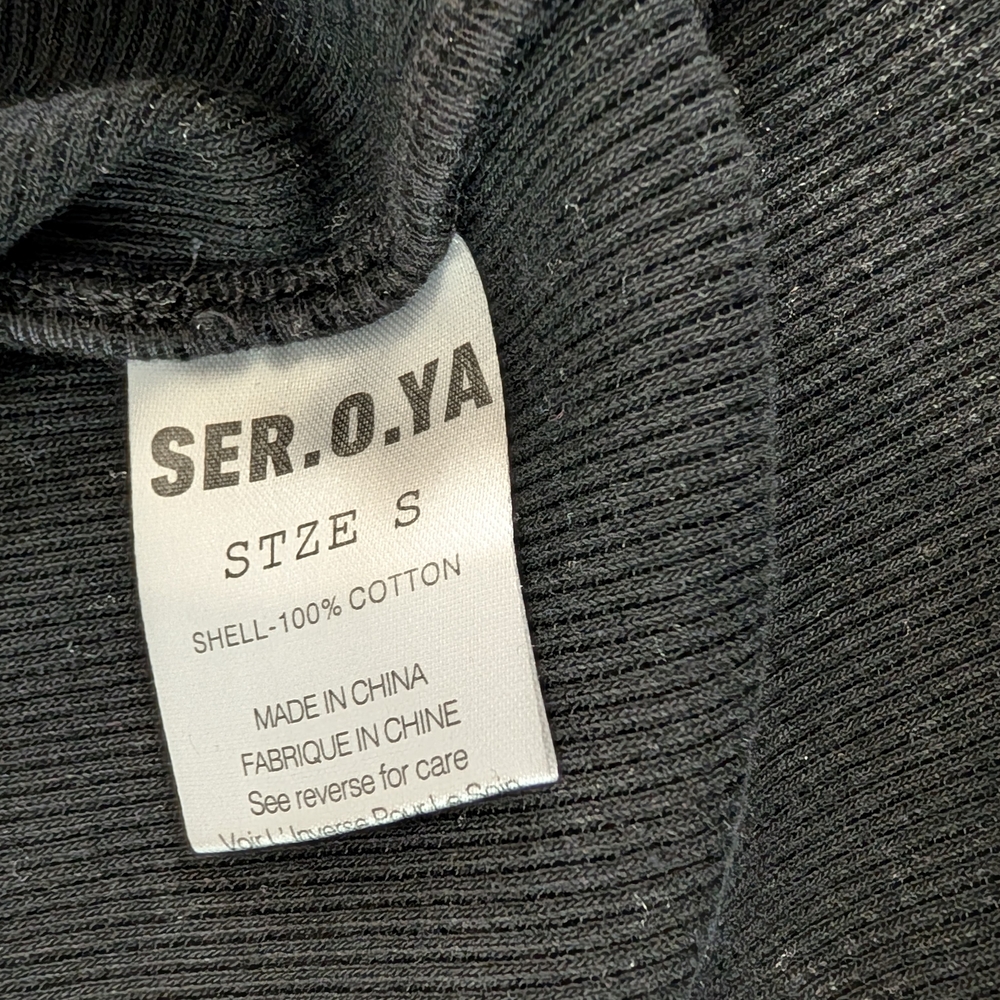 SER.O.YA Washed Black Ribbed Crew Tank - Picture 3 of 3